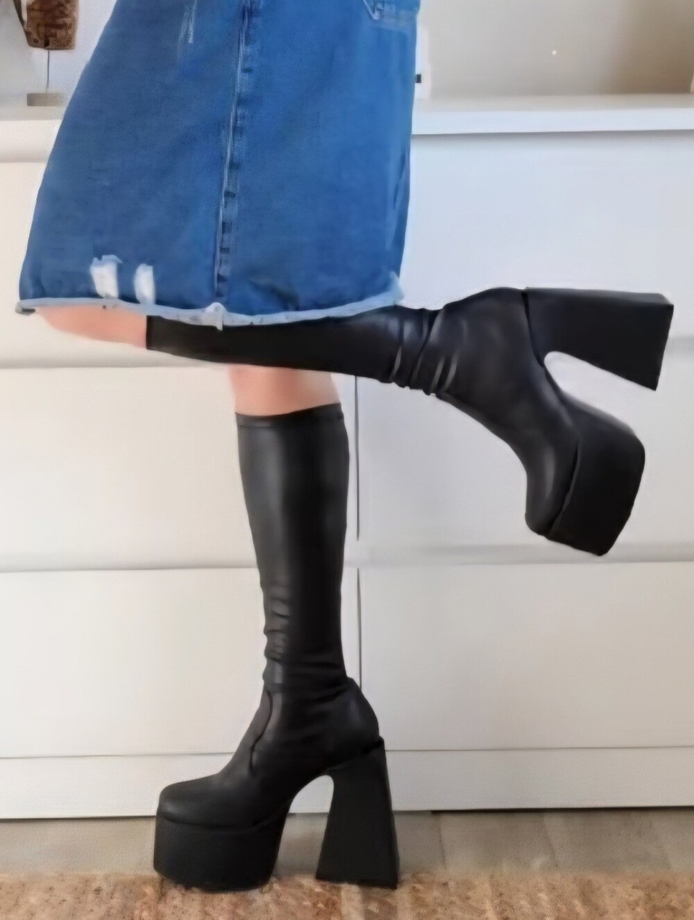 Platform boots Steve madden HARTLIE BLACK boots PLATFORM SIZE 10